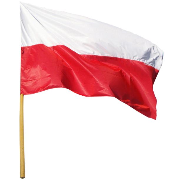 FLAGA NARODOWA POLSKA 112X70CM Z DRZEWCEM 150CM