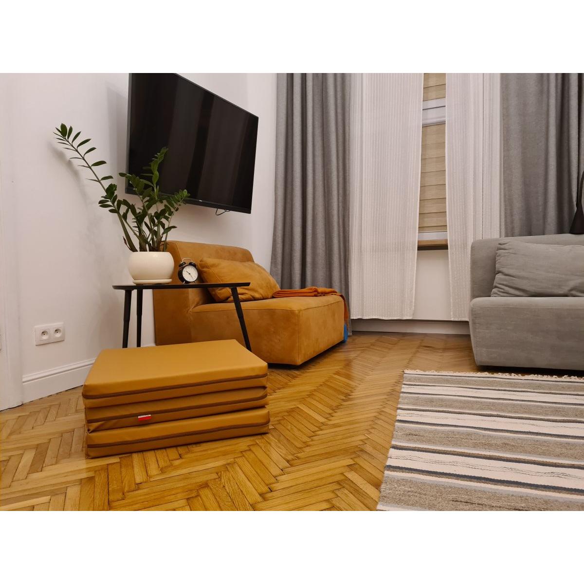 SKLÁDACÍ GYMNASTICKÁ MATRACE HNĚDÁ 180CM BENCHK