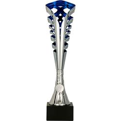 Puchar plastikowy srebrno-niebieski