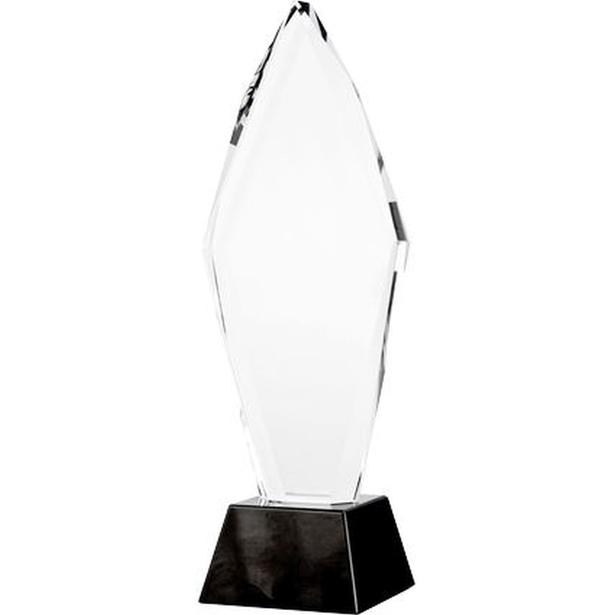 Trofeum szklane grawerowane H 31 cm