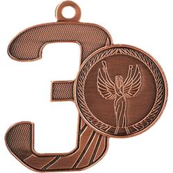 Medal brązowy trzecie miejsce z miejscem na emblemat 25 mm - medal stalowy