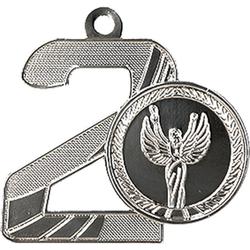 Medal srebrny drugie miejsce z miejscem na emblemat 25 mm - medal stalowy