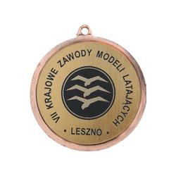 Medal brązowy z miejscem na emblemat 25 mm - medal stalowy z grawerem na laminacie