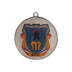 Medal srebrny z miejscem na emblemat 25 mm - medal stalowy z nadrukiem kolorowym LuxorJet