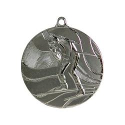 Medal srebrny biathlon z miejscem na emblemat 25 mm - medal stalowy