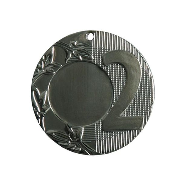 Medal stalowy srebrny drugie miejsce z miejscem na emblemat 25mm