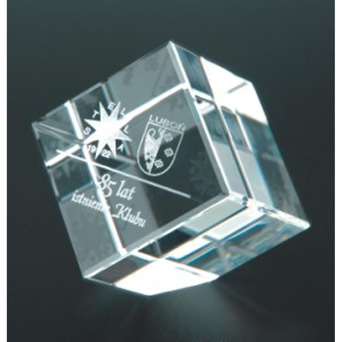 Skleněná gravírovaná trofej s pouzdrem