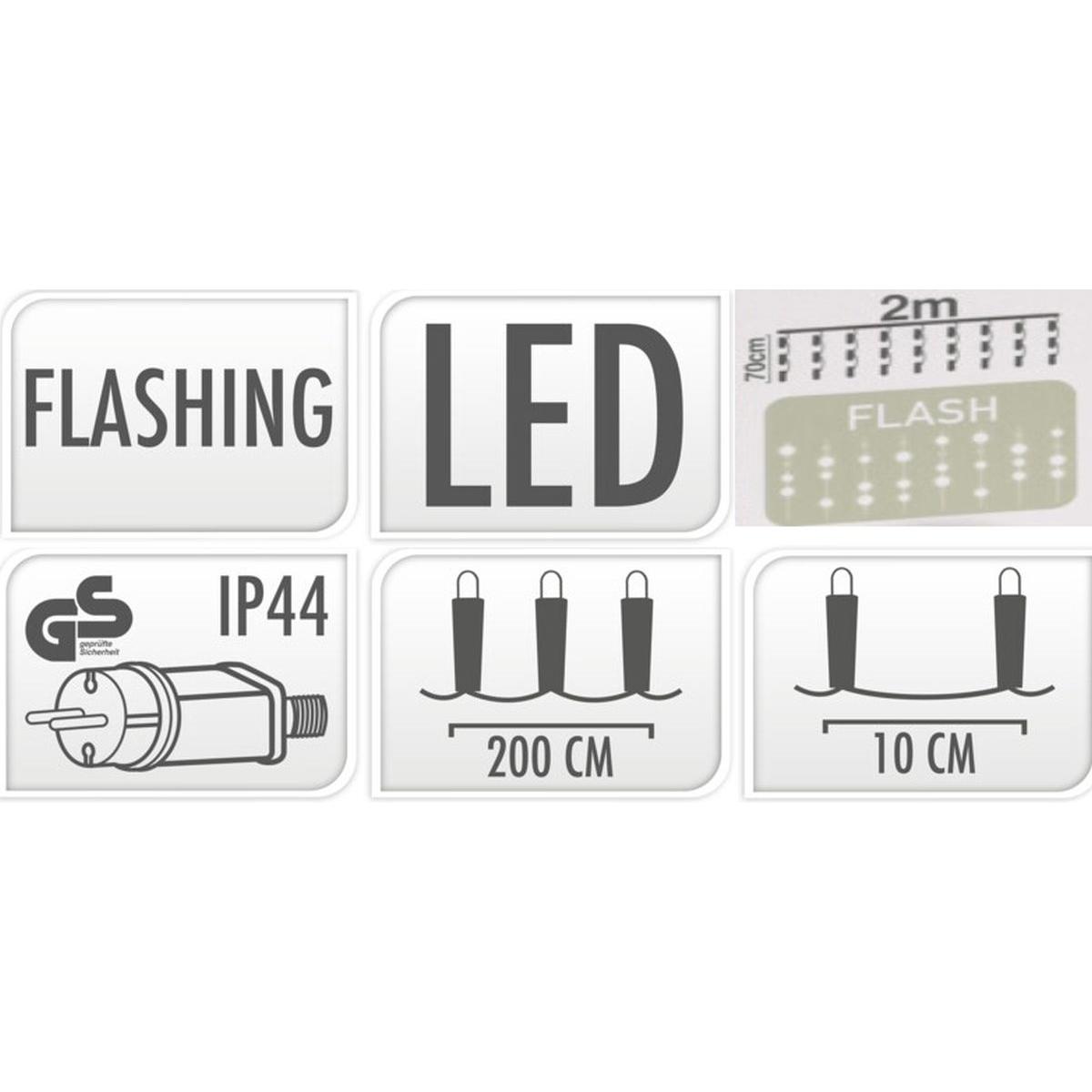Vánoční světla světelný závěs 200x70CM ZEW LED teplá bílá FLASH