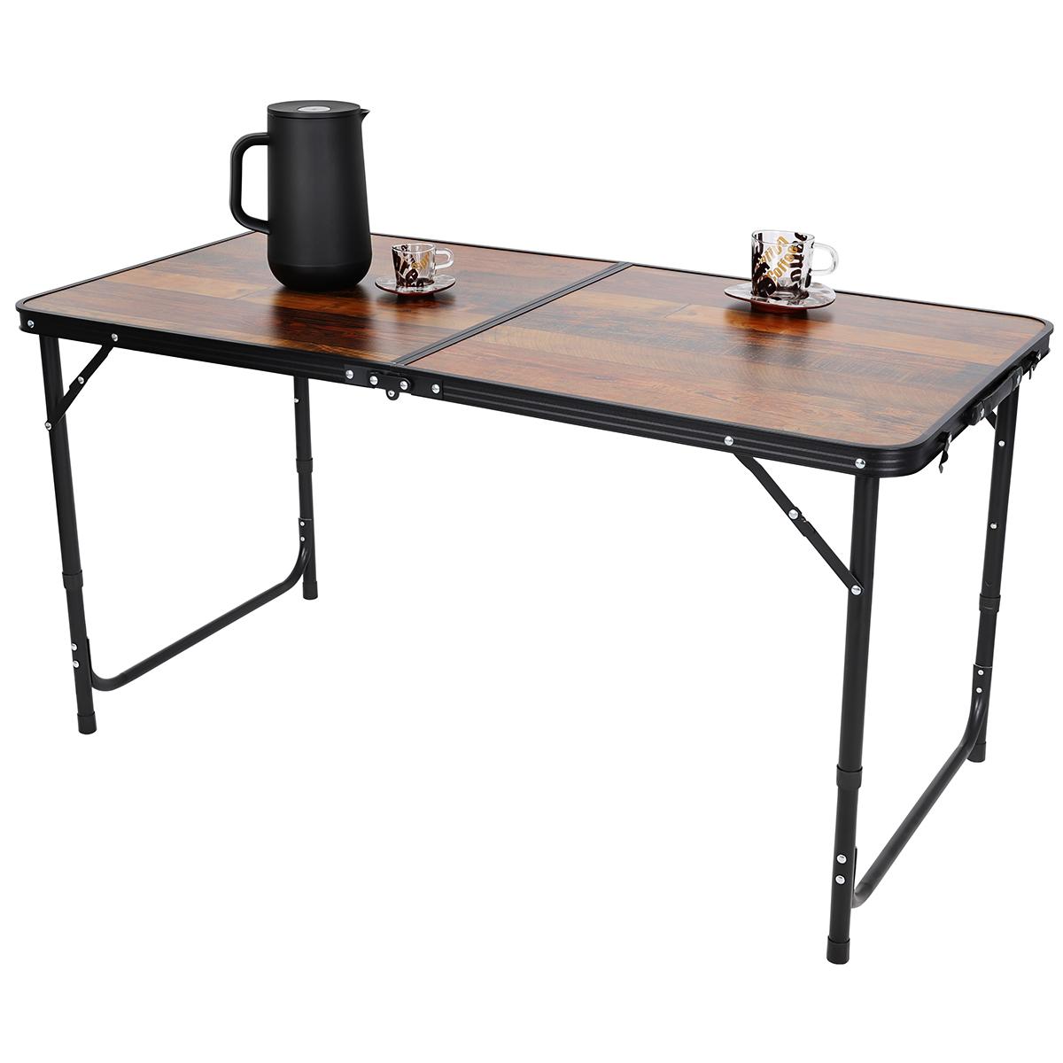 SKLÁDACÍ KAMPAŇOVÝ STŮL 120X60X70/62/55CM DŘEVO