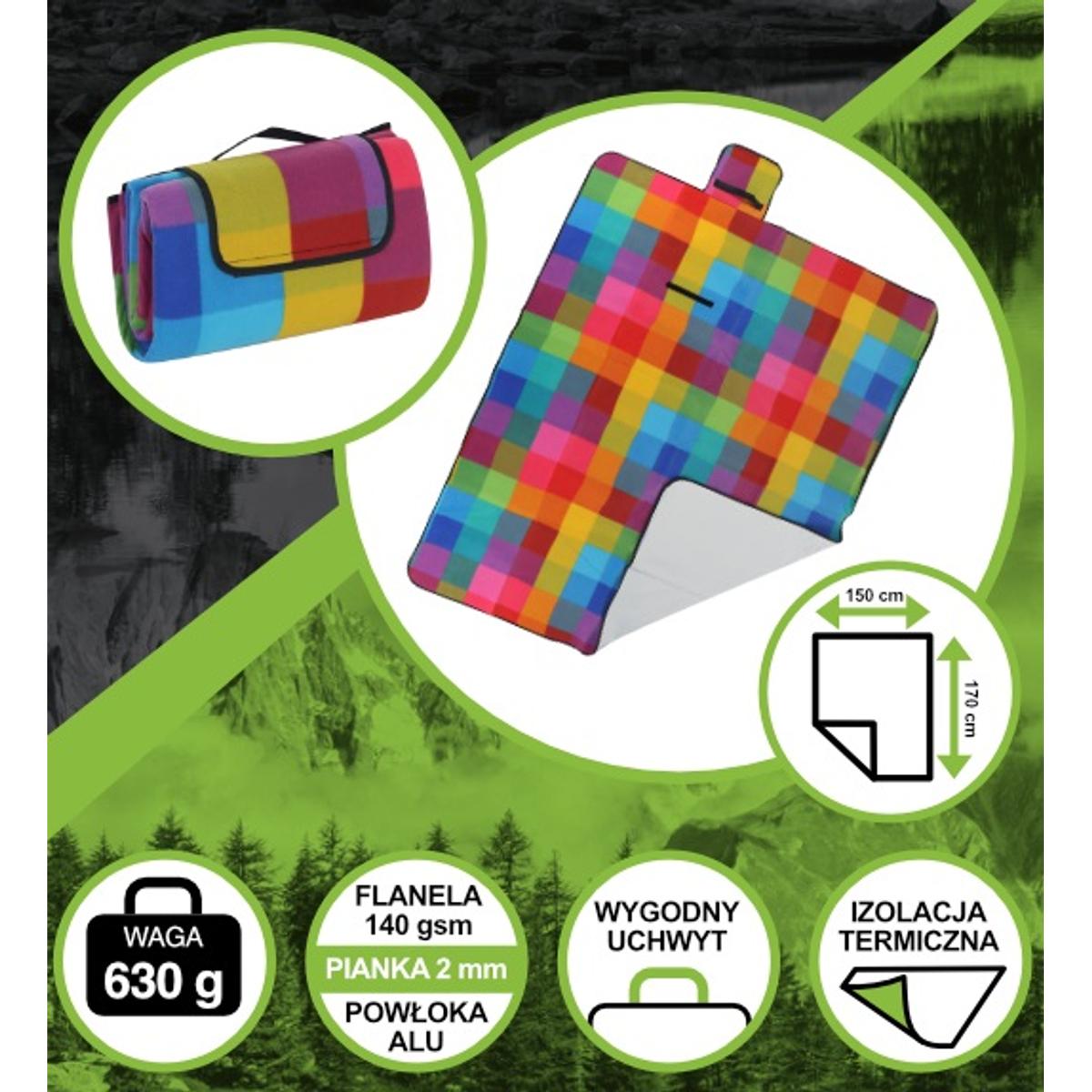 PLÁŽOVÁ PIKNIKOVÁ DEKA 170x150 CM S ALU POVRCHEM ENERO CAMP 1064093