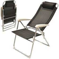 FOTEL CAMPINGOWY Z ZAGŁÓWKIEM ALUMINIOWY ANTRACYT REDCLIFFS