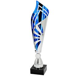 PUCHAR METALOWY SREBRNO NIEBIESKI 39 CM TRYUMF