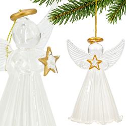 BOMBKA SZKLANA FORMÓWKA ANIOŁ 14CM SASKA GIFT & DECOR
