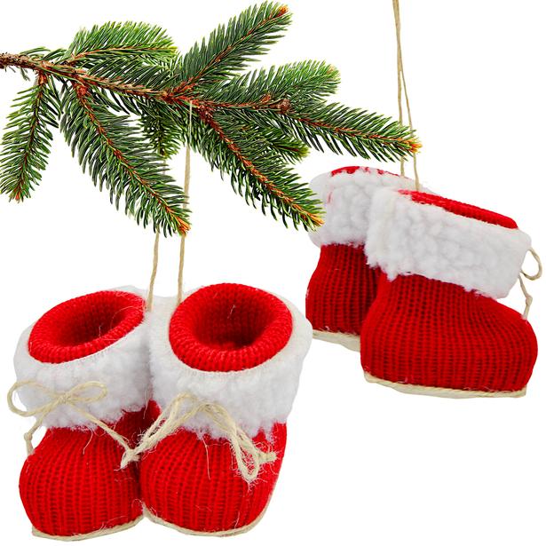 DEKORACJA ŚWIĄTECZNA WISZĄCE BUTY MIKOŁAJA 6,5CM SASKA GIFT & DECOR