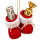 DEKORACJA ŚWIĄTECZNA WISZĄCE BUTY MIKOŁAJA 6,5CM SASKA GIFT & DECOR